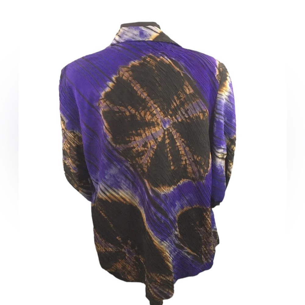 Rare! JOAN MCGEE HAND-PAINTED Silk Crinkled Pleated Blazer Jacket OOAK Fiber ART - Picture 6 of 8